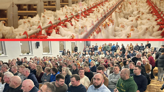 Spotkanie mieszkańców gminy Walce dotyczące planowanej budowy ferm drobiu – burzliwa dyskusja i protesty lokalnej społeczności.