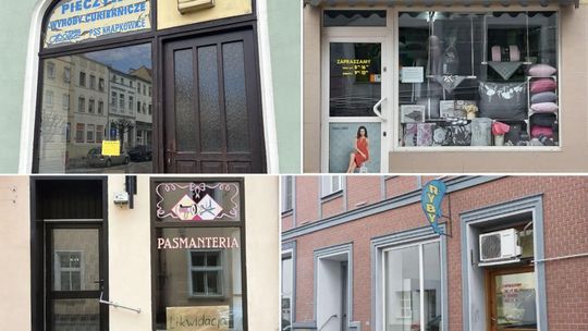 Zamknięty sklep „Pieczywko” na rynku w Krapkowicach – dawniej popularny punkt sprzedaży pieczywa i miejsce spotkań mieszkańców.