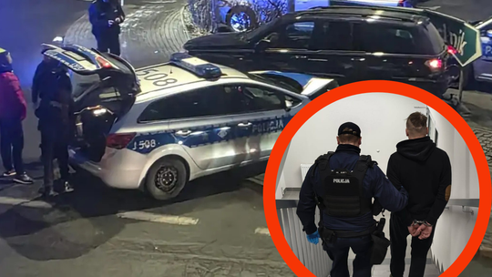 NOWE FAKTY: Brawurowy pościg w centrum Krapkowic. Policja staranowała auto pijanych złodziei paliwa