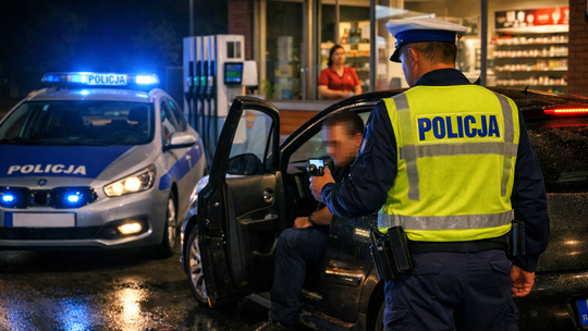 Ponad 2 promile i jazda na stację! Ekspedientka z powiatu krapkowickiego uratowała sytuację dzięki monitoringowi