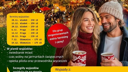 Rozdajemy zaproszenie na wyjazd na jarmark bożonarodzeniowy do Pragi, Wiednia lub Ołomuńca! Weź udział w zabawie