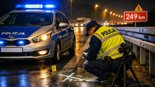 Śmiertelne potrącenie na A4. 39-latek wysiadł z auta po awarii opony i zginął pod kołami samochodu