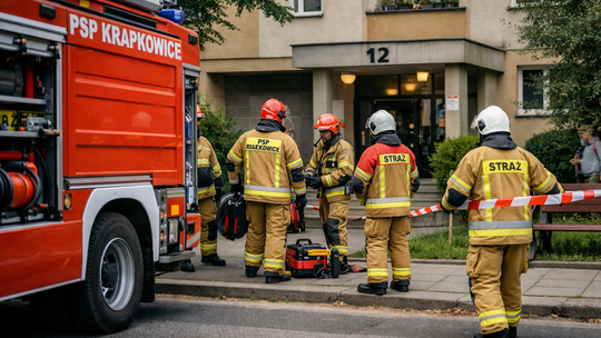 Strażacy siłowo otworzyli mieszkanie w Otmęcie. Właściciel… pojawił się chwilę później