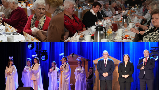 Wspólna Wieczerza Wigilijna mieszkańców Walec w sali widowiskowej Gminnego Ośrodka Kultury