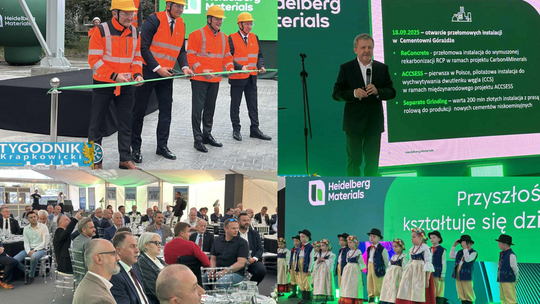 Na zdjęciu przedstawiciele Heidelberg Materials otwierają nowoczesne instalacje w Cementowni Górażdże, które mają zrewolucjonizować polski przemysł cementowy.