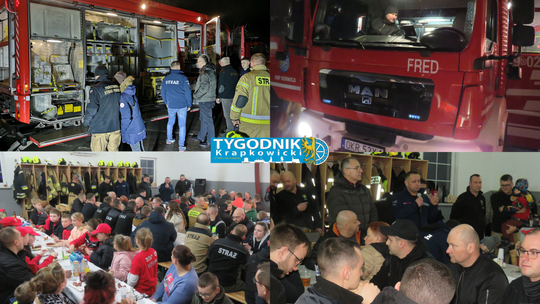 Nowy samochód ratownictwa technicznego „Fred” podczas uroczystego powitania w OSP Kórnica.