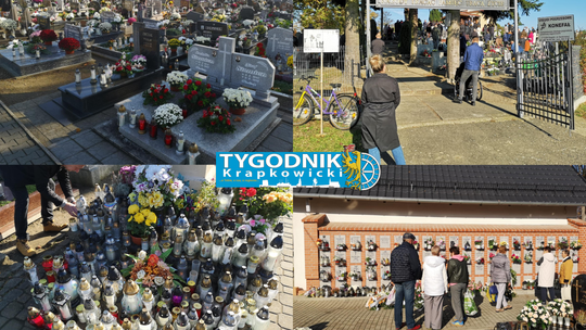 NA ZDJĘCIU Mieszkańcy powiatu krapkowickiego odwiedzają groby bliskich na słonecznym cmentarzu w Dniu Wszystkich Świętych 2025