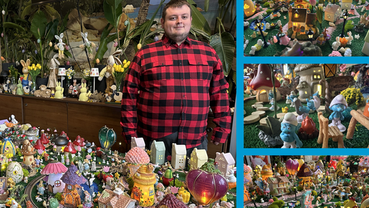 Wielkanocna makieta w miniaturze w barze Kwiat Lotosu w Górażdżach z ponad 200 królikami i czarnym „rodzynkiem” do odnalezienia