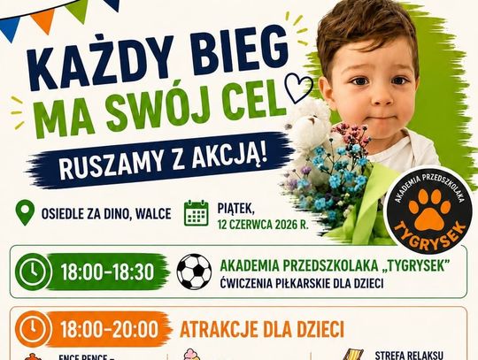 Uczestnicy biegu charytatywnego w Walcach podczas wydarzenia „Każdy bieg ma swój cel”