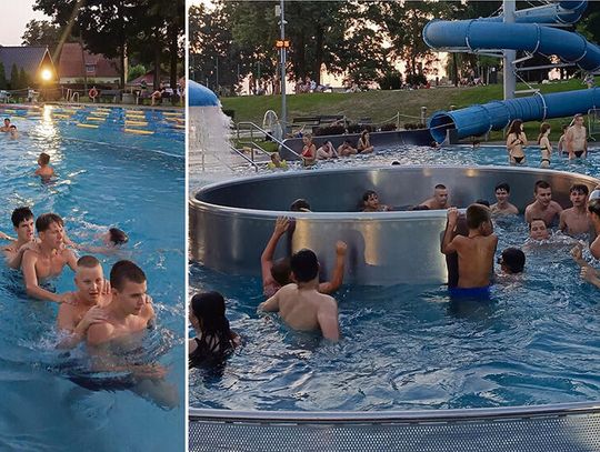 Chętnych do nocnego pluskania nie brakło