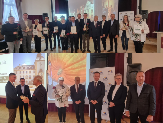 Laureaci Certyfikatu OROT 2026 – Kamień Śląski z gminy Gogolin i Bania Fest z powiatu krapkowickiego podczas gali w Pałacu Sulisław.