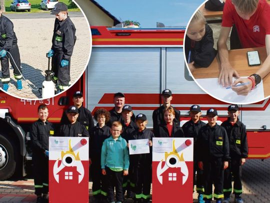 Młodzieżowa Drużyna Pożarnicza z Rozwady podczas ćwiczeń z ratownictwa ekologicznego