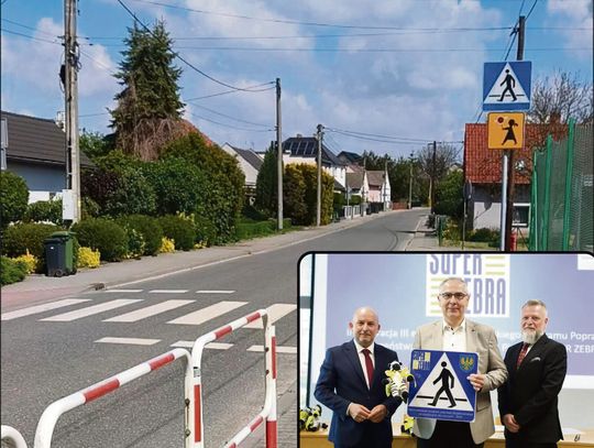 Przejście dla pieszych przy DW 415 w Dąbrówce Górnej, gdzie powstanie nowe doświetlenie