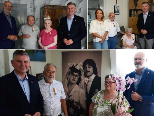 Jubilaci z Gogolina świętujący złote i diamentowe gody z przedstawicielami władz miasta