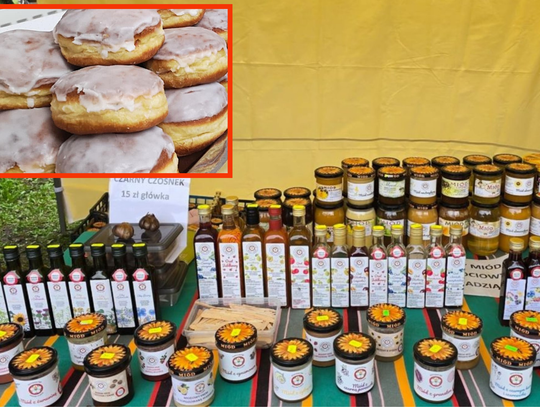 Straganek na placu Eichendorffa w Krapkowicach – regionalne produkty i domowe wyroby.