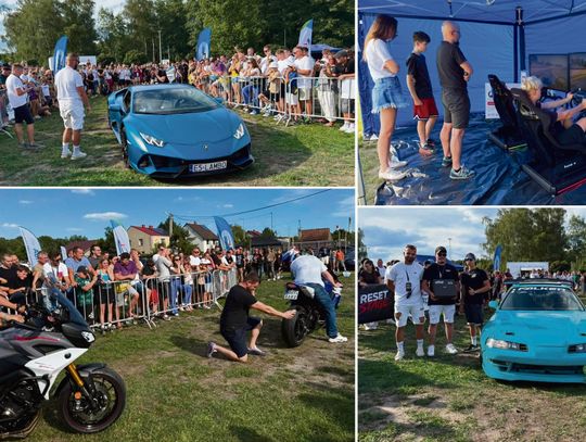 Samochody uczestników zlotu Reset Stage w Parku Miejskim w Zdzieszowicach — strefy motoryzacyjne, konkursy i charytatywna zbiórka dla Kacpra.