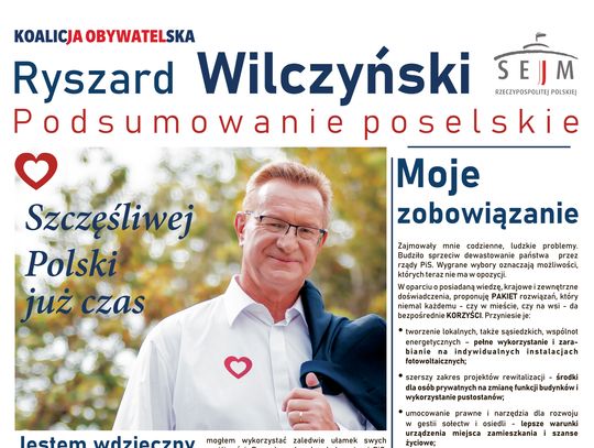 Ryszard Wilczyński - podsumowanie poselskie