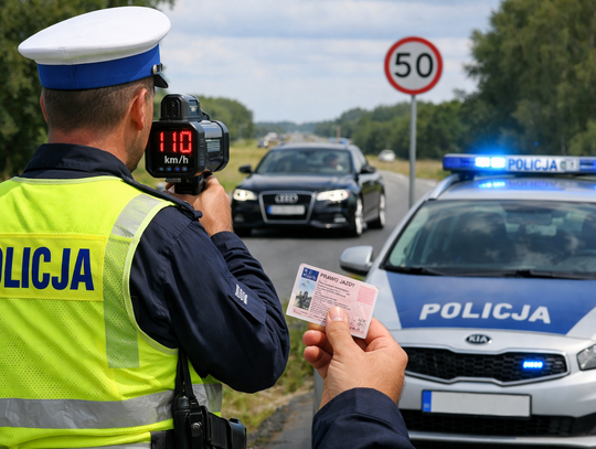Policyjna kontrola prędkości w powiecie krapkowickim. Funkcjonariusze zatrzymali sześciu kierowców, którzy rażąco przekroczyli dozwoloną prędkość i stracili prawa jazdy.