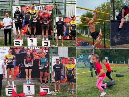 Ninja Battle Run w Zdzieszowicach – zawodnicy pokonują przeszkody podczas biegu OCR w Parku Miejskim