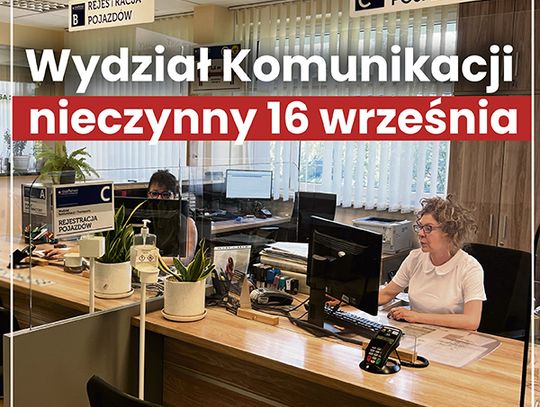 Wydział Komunikacji nieczynny 16 września