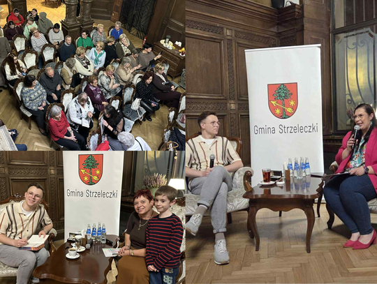 na zdjęciu Sławek Gortych podczas spotkania autorskiego w Zamku Moszna z czytelnikami i dyskusją przy kominku.