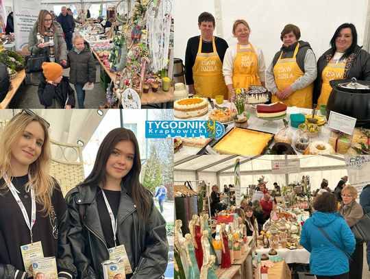 Stoisko z rękodziełem i regionalnymi produktami podczas Środy Żurowej i Kiermaszu Wielkanocnego w Krapkowicach
