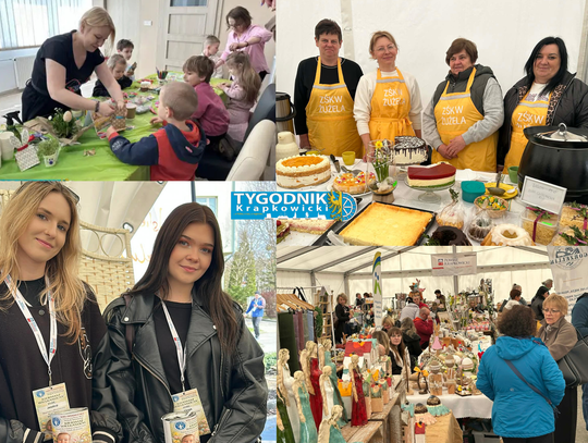 Stoisko z rękodziełem i regionalnymi produktami podczas Środy Żurowej i Kiermaszu Wielkanocnego w Krapkowicach