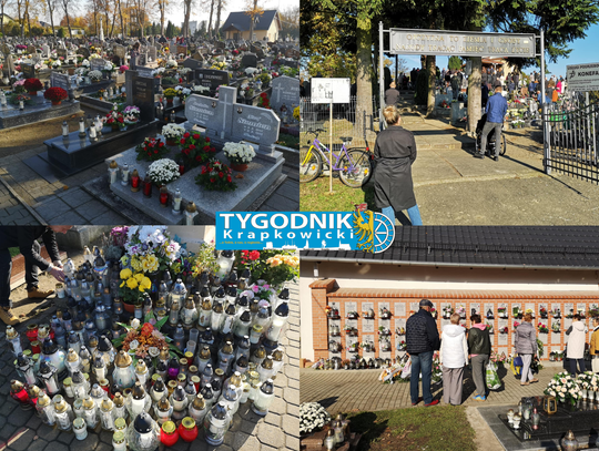 NA ZDJĘCIU Mieszkańcy powiatu krapkowickiego odwiedzają groby bliskich na słonecznym cmentarzu w Dniu Wszystkich Świętych 2025