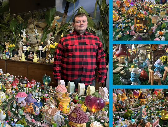 Wielkanocna makieta w miniaturze w barze Kwiat Lotosu w Górażdżach z ponad 200 królikami i czarnym „rodzynkiem” do odnalezienia