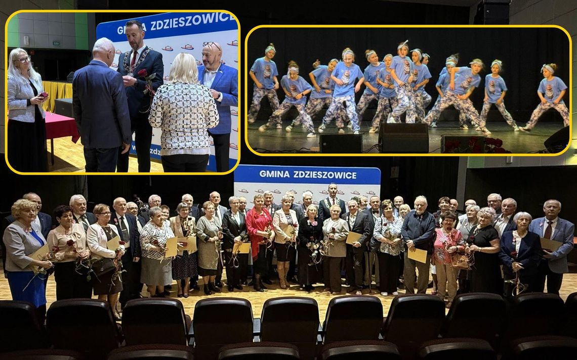 Pary małżeńskie podczas uroczystości Złotych Godów w Zdzieszowicach