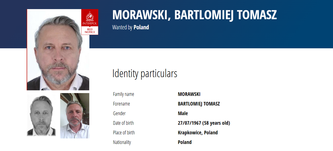 Aktor z Krapkowic zniknął bez śladu. Szuka go policja i Interpol - trop prowadzi na Cypr Bartłomiej Morawski poszukiwany przez policję. Aktor pochodzący z Krapkowic objęty Europejskim Nakazem Aresztowania i czerwoną notą Interpolu.