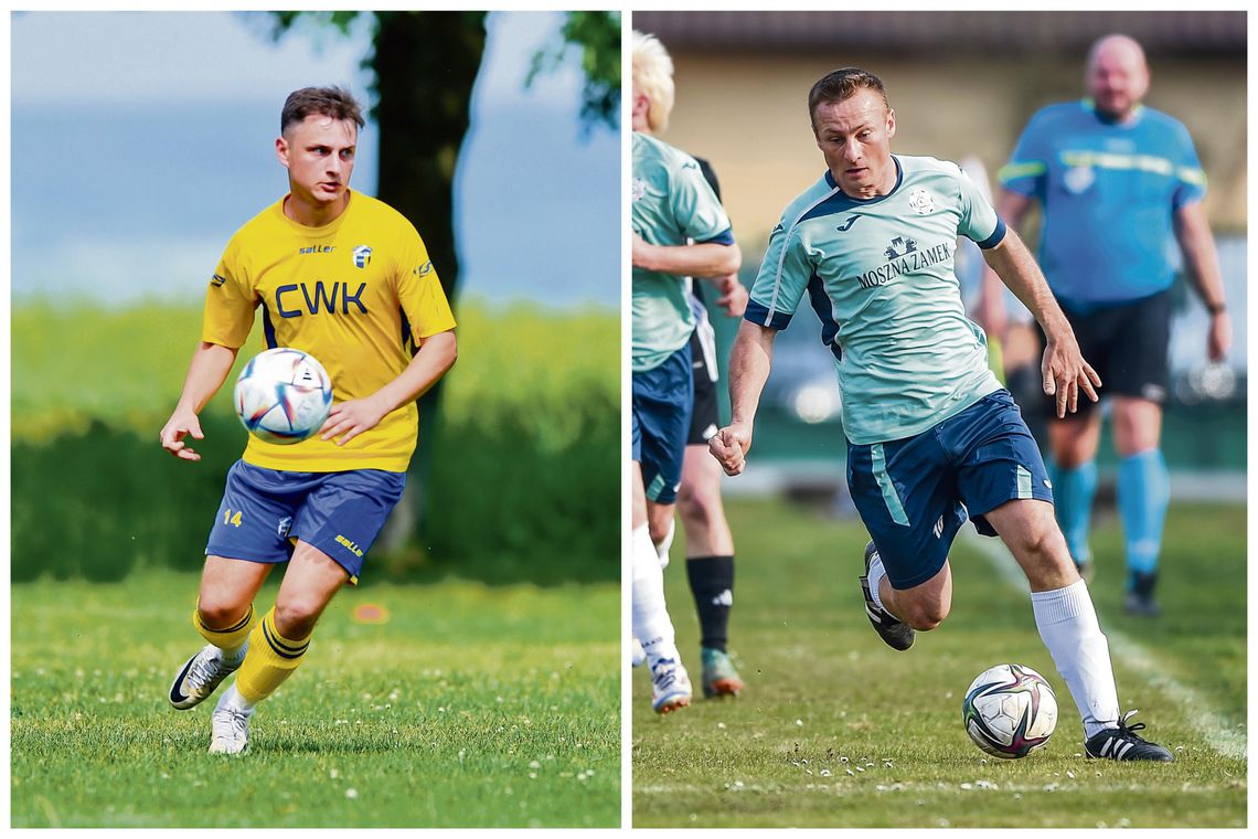 Piłkarze Racławiczek i Walec II Kromołów celebrują bramki w półfinale Terytorialnego Pucharu Polski.