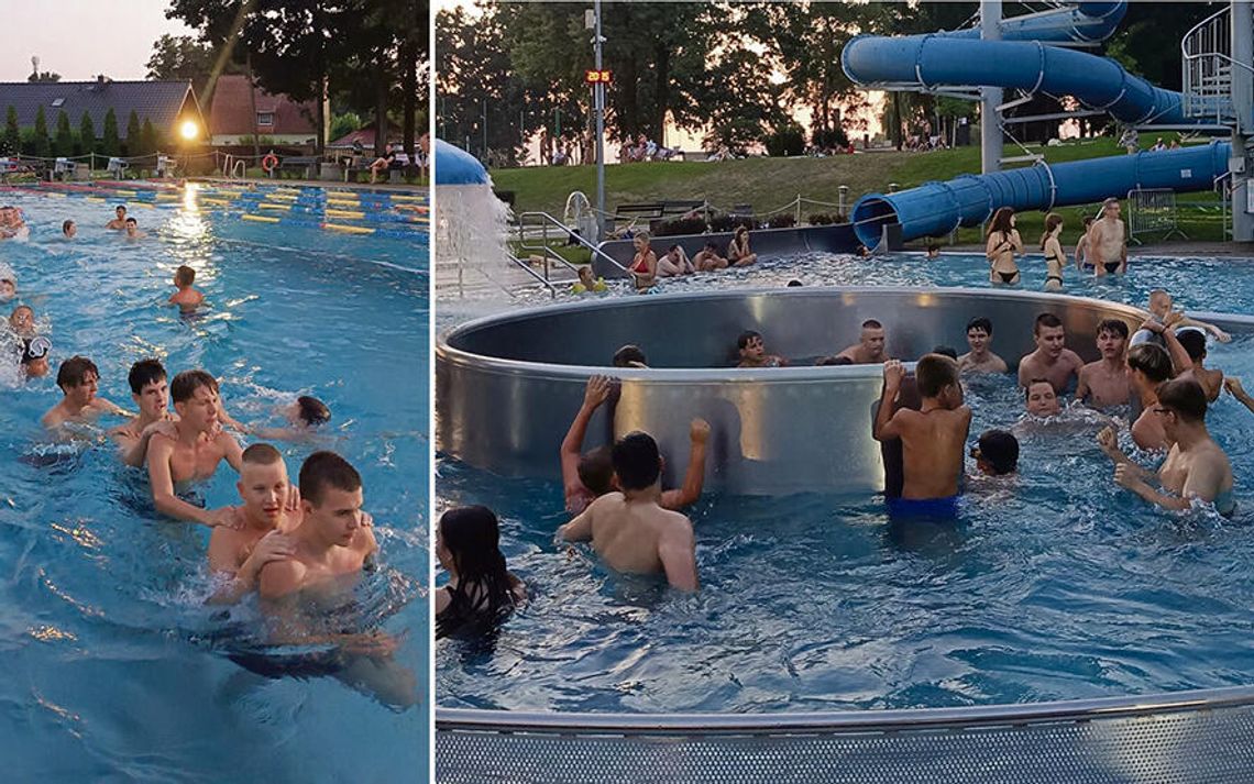 Chętnych do nocnego pluskania nie brakło