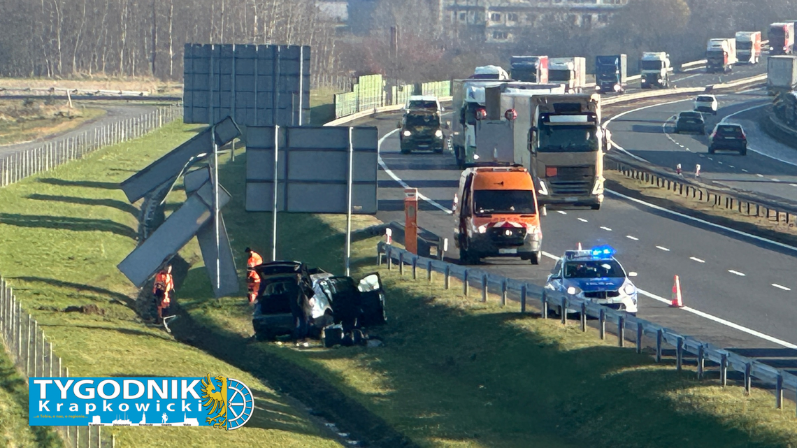 Dachowanie na autostradzie