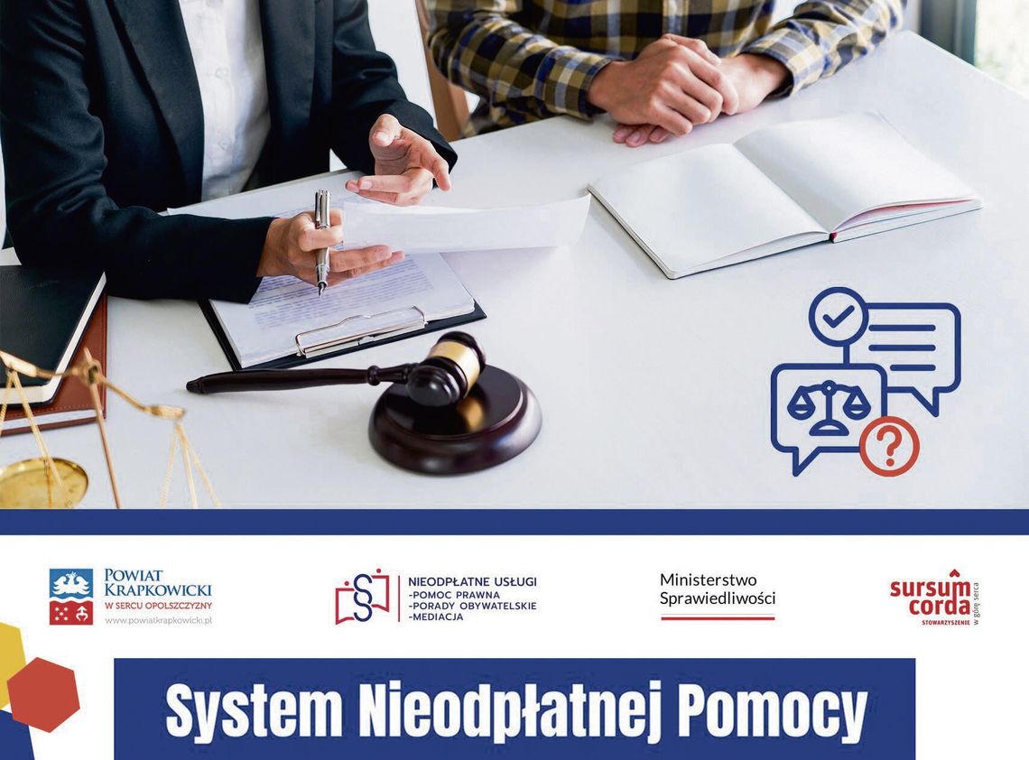 Darmowa pomoc prawna w powiecie krapkowickim. Sprawdź adresy i godziny dyżurów Punkt nieodpłatnej pomocy prawnej w powiecie krapkowickim – bezpłatne porady prawne dla mieszkańców.
