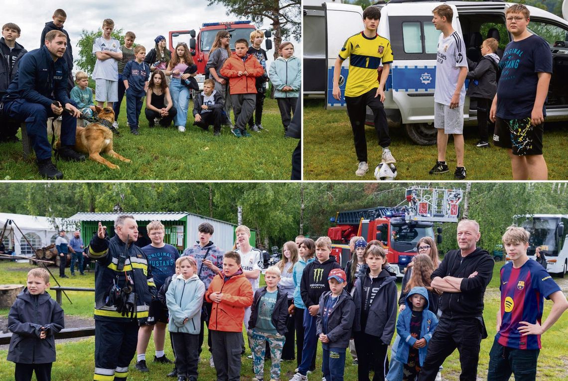 Dzieci ze Strzegowa podczas pikniku nad zbiornikiem Staropolanka w Zdzieszowicach — bryczka, służby i wspólne zabawy