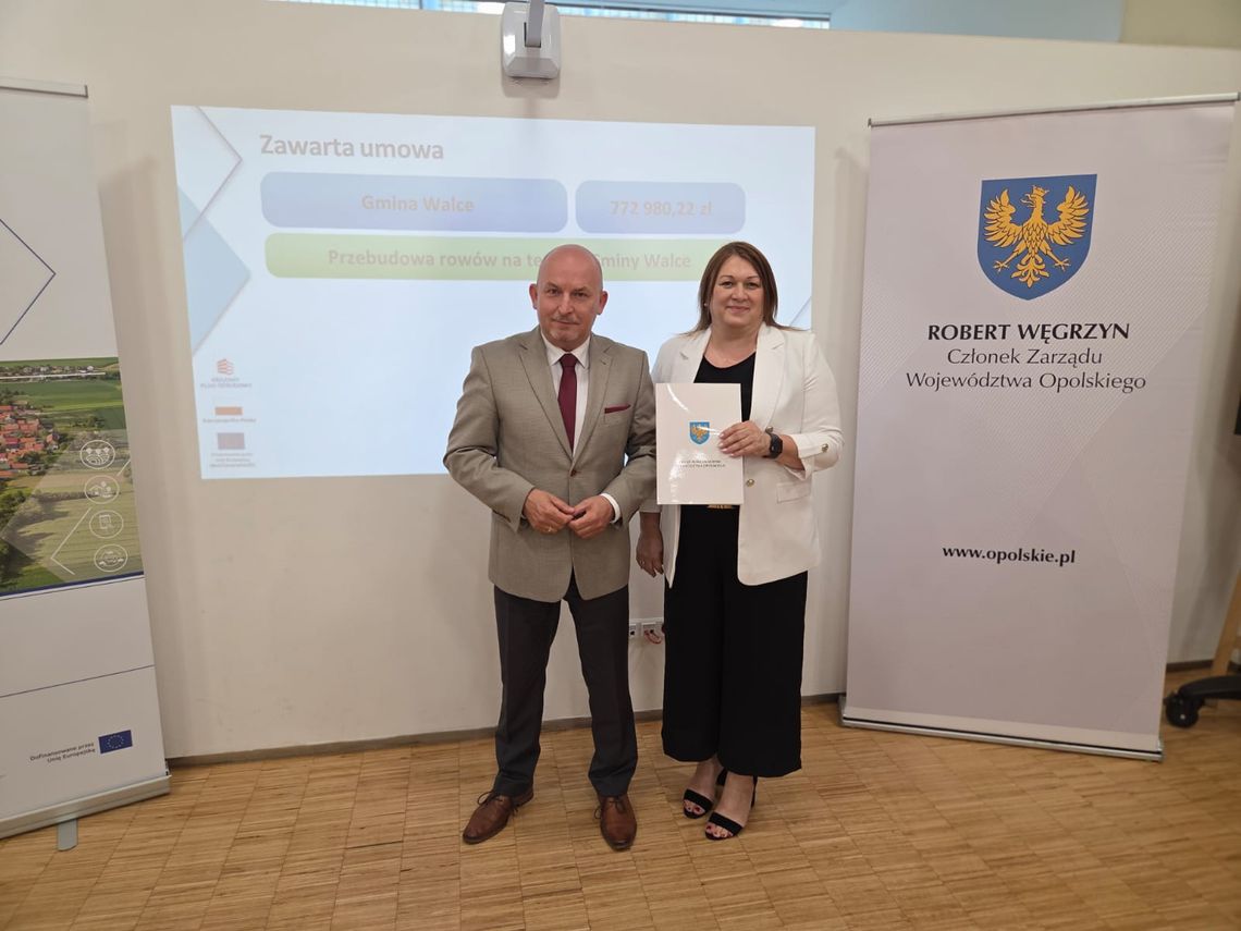Gmina Walce inwestuje w retencję – ponad 770 tys. zł z KPO na przebudowę rowów