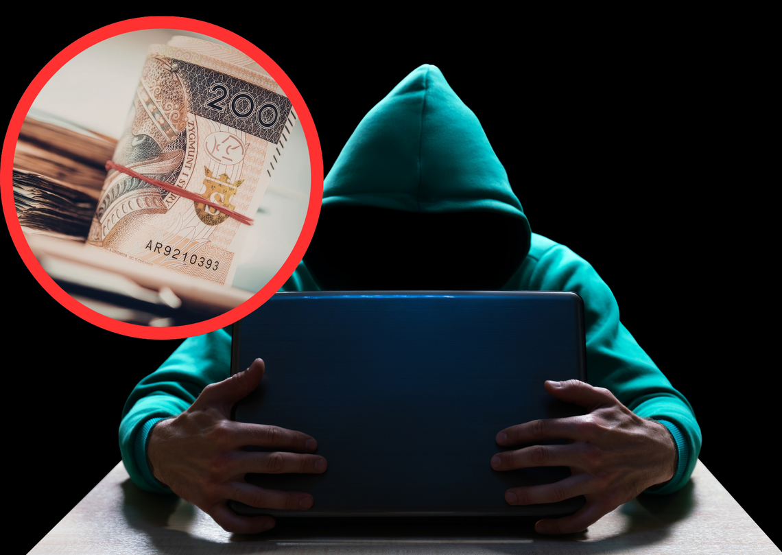 Kobieta korzystająca z telefonu i bankowości internetowej jako symbol oszustwa metodą na kupującego i BLIK