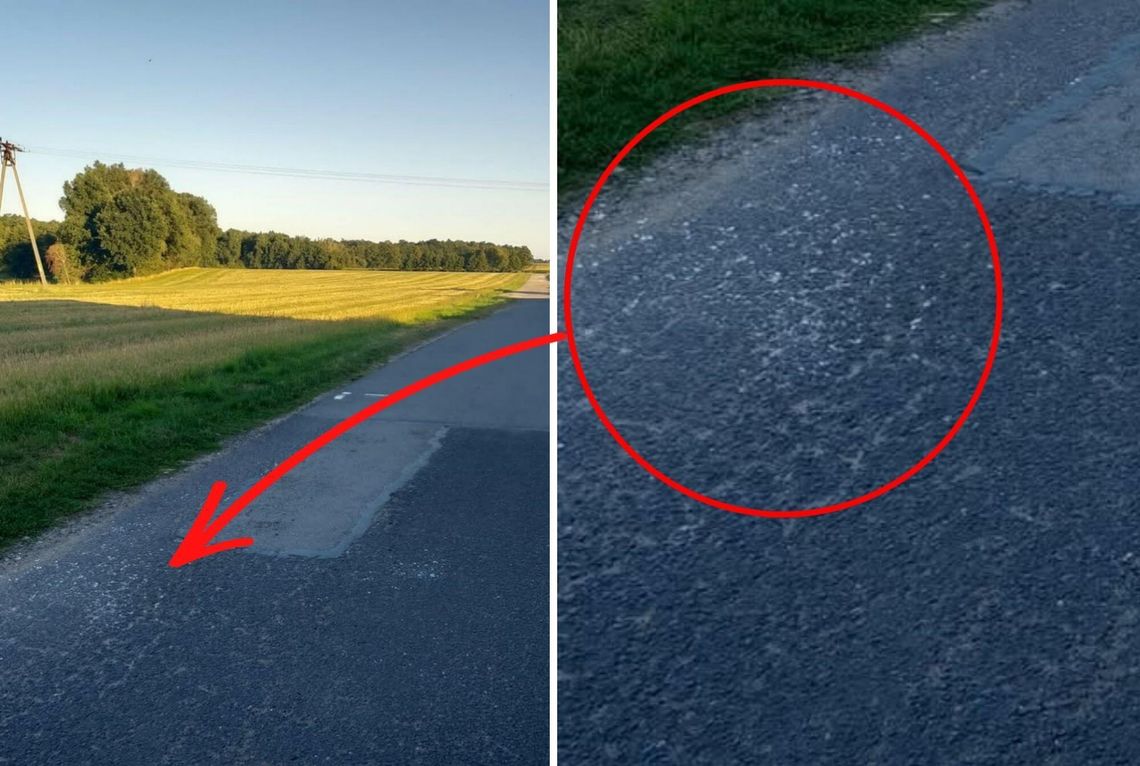 Kto tłucze szkło na drodze? Mieszkańcy alarmują o niebezpiecznym zakręcie Potłuczone szkło rozsypane na zakręcie drogi między Komornikami a Steblowem w Nowym Młynie, stwarzające zagrożenie dla kierowców i rowerzystów.