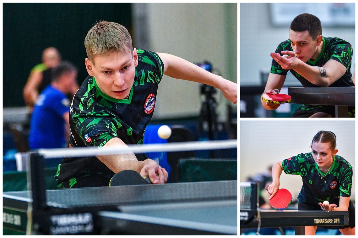Zawodnicy podczas mistrzostw Opolszczyzny seniorów w tenisie stołowym rozegranych w Krapkowicach