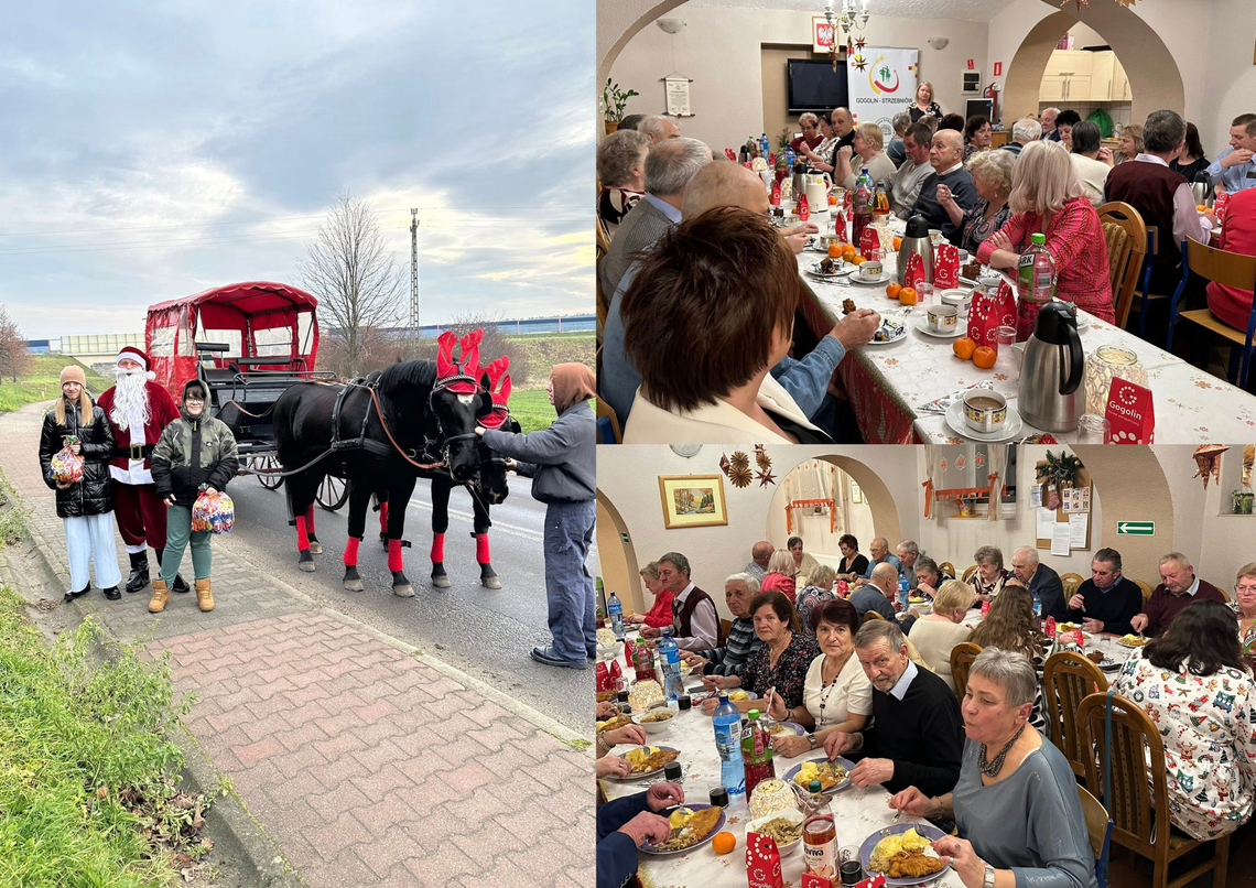 na zdjęciu Święty Mikołaj odwiedzający dzieci w Strzebniowie podczas przedświątecznych spotkań mieszkańców.png
