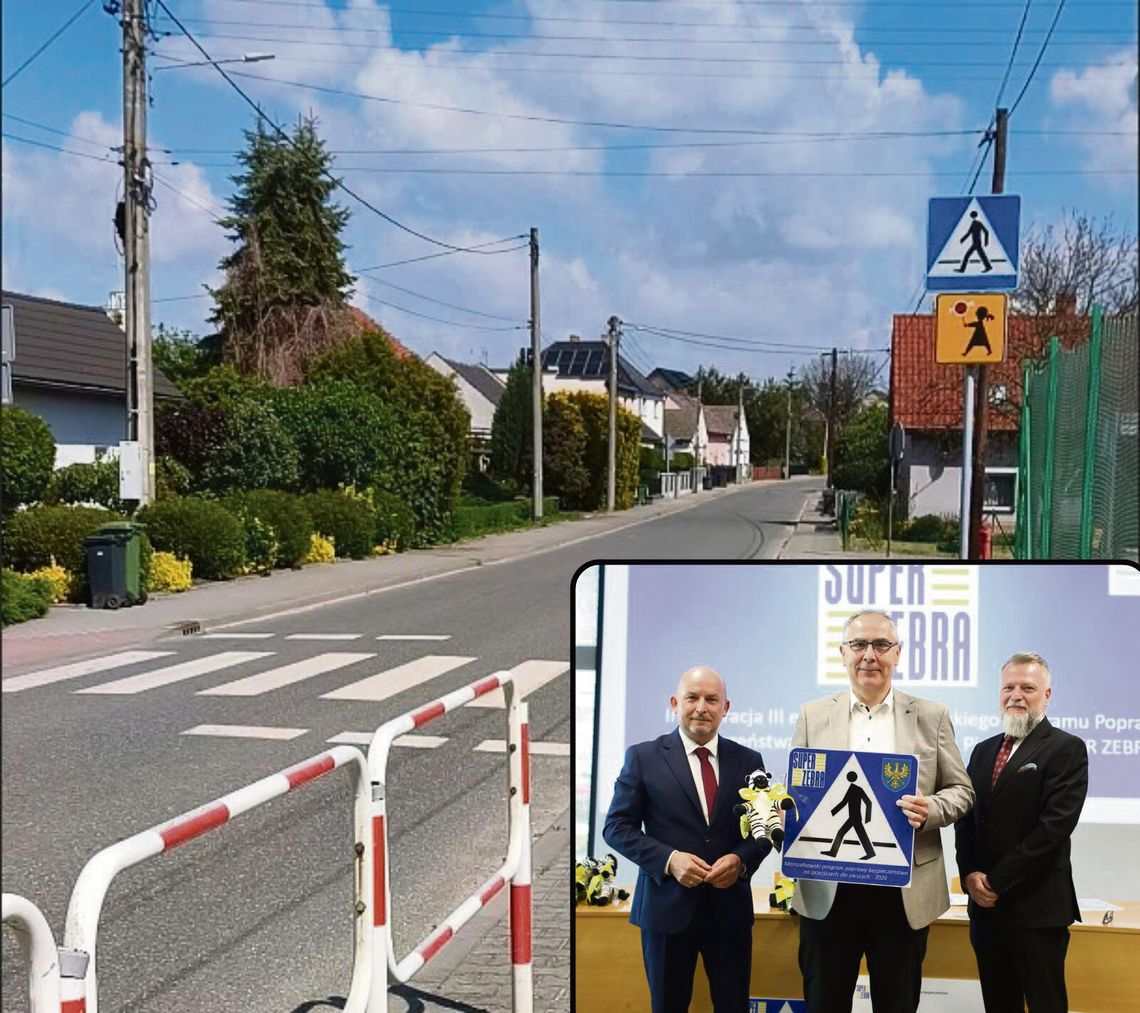 Przejście dla pieszych przy DW 415 w Dąbrówce Górnej, gdzie powstanie nowe doświetlenie