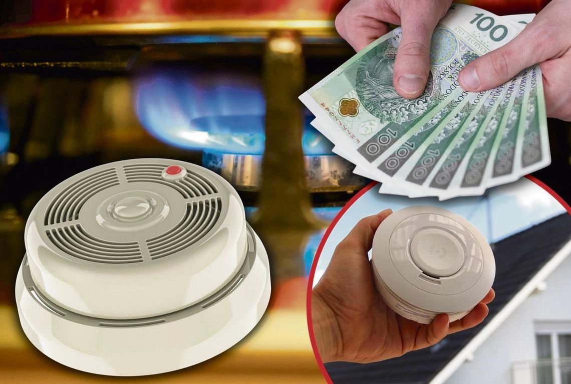Czujnik tlenku węgla zamontowany w mieszkaniu z gazowym podgrzewaczem wody