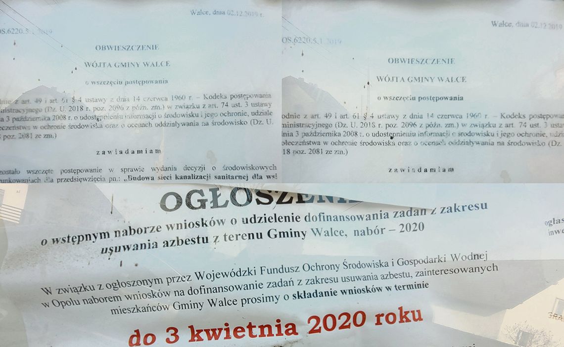 Ogłoszenia zarosły pajęczyną