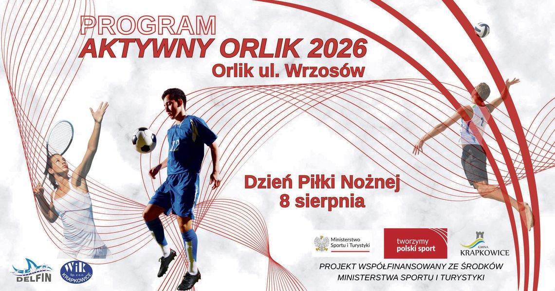 Piłkarskie emocje wracają na Orlik. Przed nami Dzień Piłki Nożnej w ramach projektu „Aktywny Orlik” Uczestnicy treningu piłkarskiego na Orliku przy ul. Wrzosów w Krapkowicach podczas projektu Aktywny Orlik