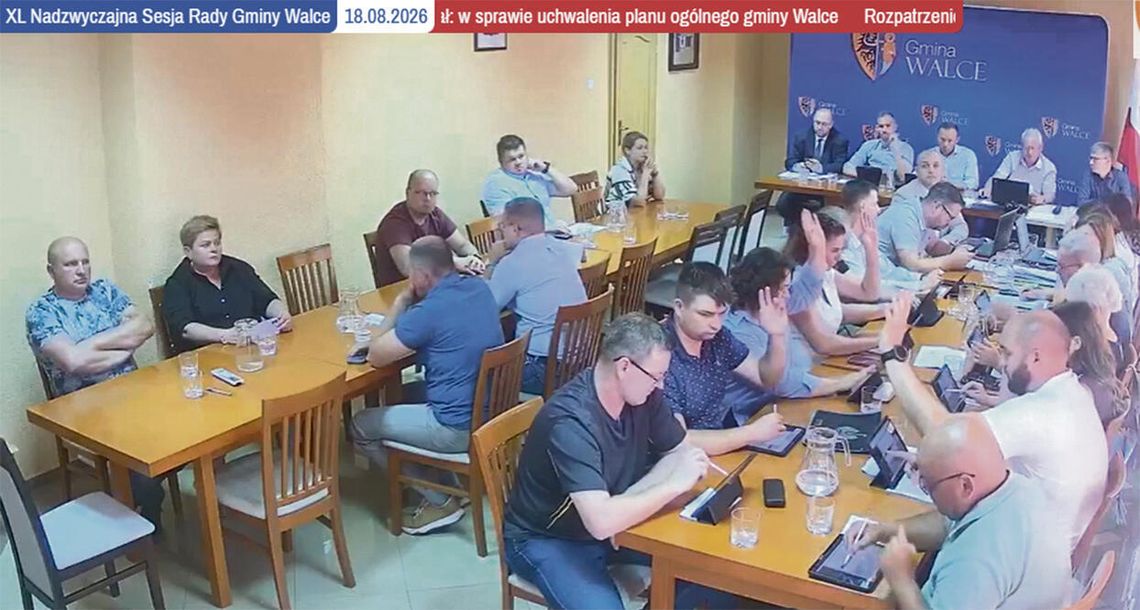 Plan ogólny gminy Walce uchwalony Radni gminy Walce podczas głosowania nad uchwaleniem planu ogólnego — najważniejszej decyzji sierpniowej sesji.