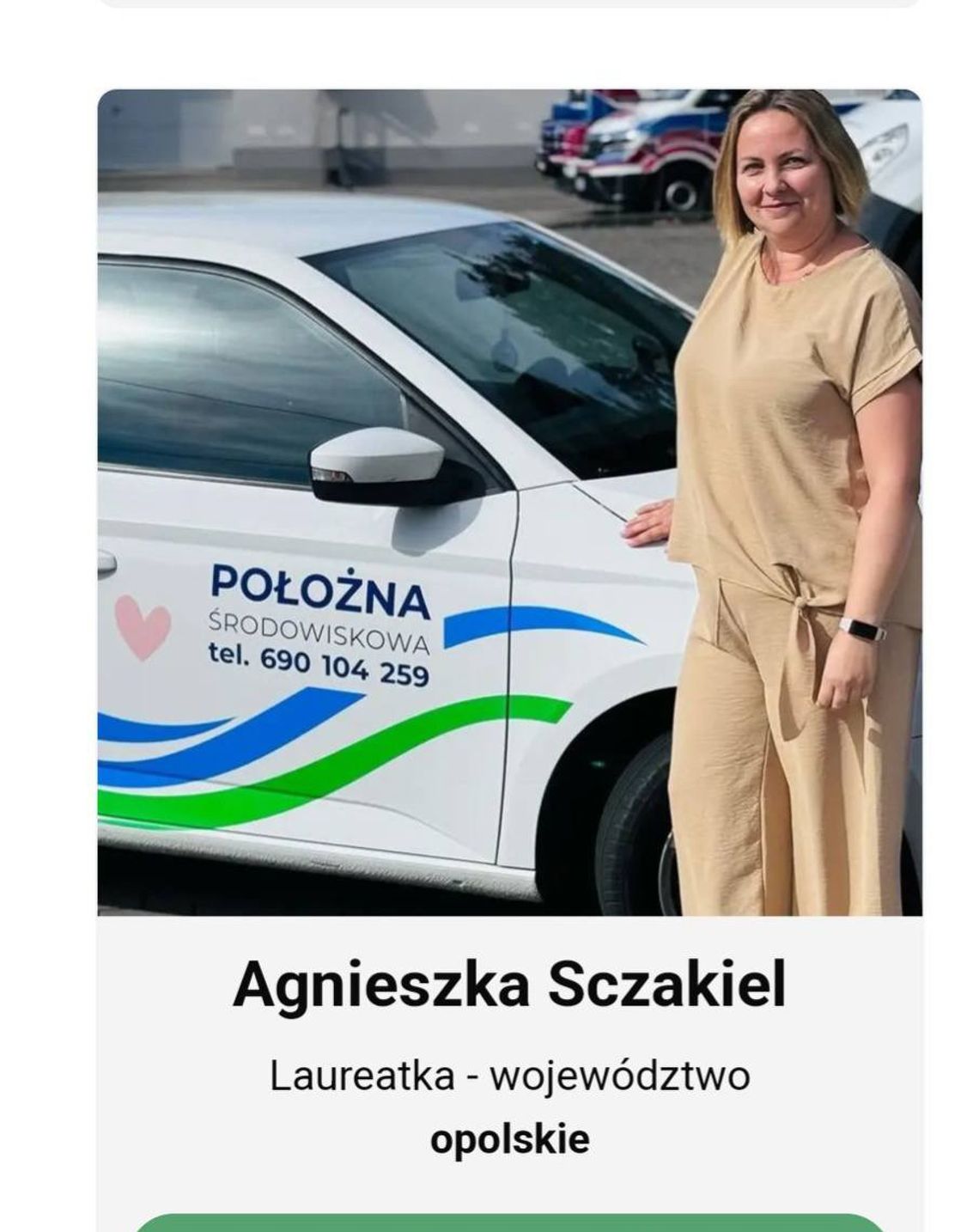 Położna na medal jest z Krapkowic! Agnieszka Sczakiel po raz kolejny najlepsza na Opolszczyźnie Na zdjęciu Agnieszka Sczakiel, położna z Krapkowickiego Centrum Zdrowia, zdobywczyni tytułu „Położna na Medal”
