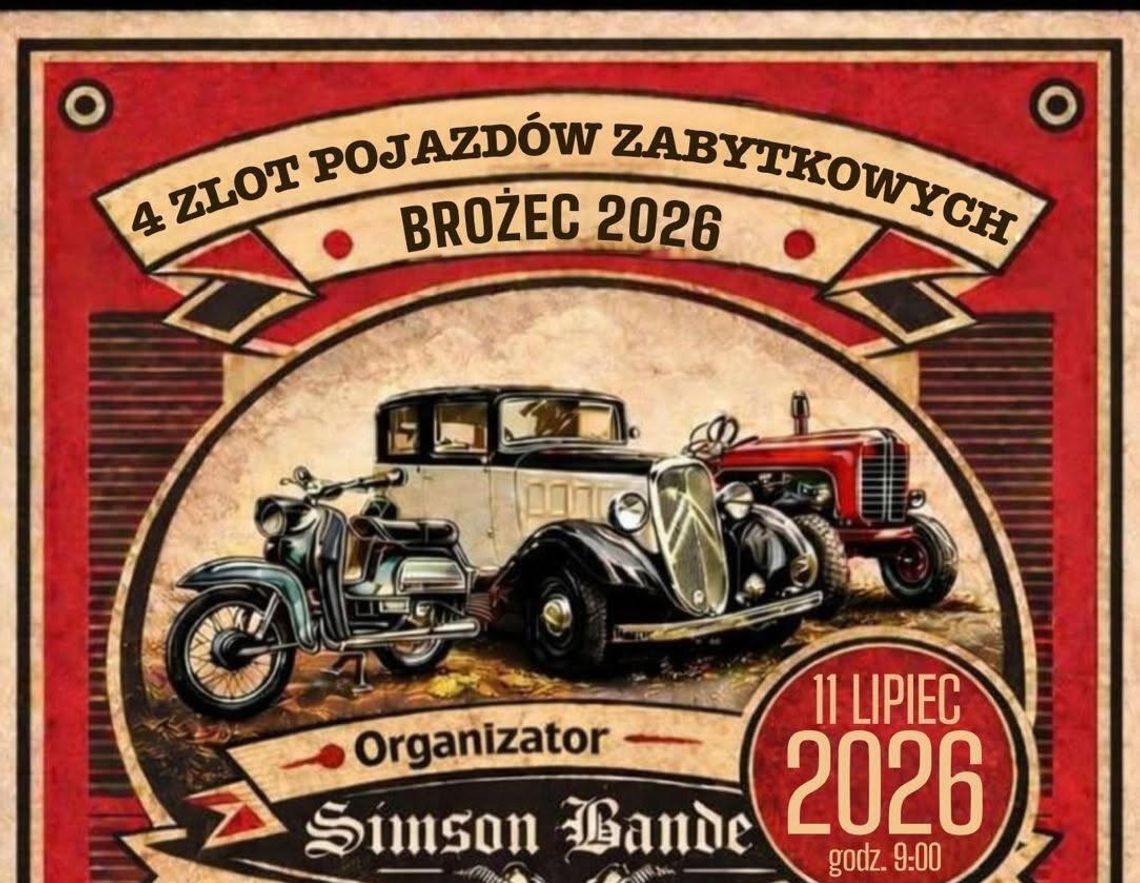 Ponad 300 zabytkowych pojazdów w Brożcu! IV Zlot Simson Bande z wyjątkową nagrodą dla dzieci Zabytkowe motocykle i motorowery podczas IV Zlotu Pojazdów Zabytkowych w Brożcu organizowanego przez Simson Bande