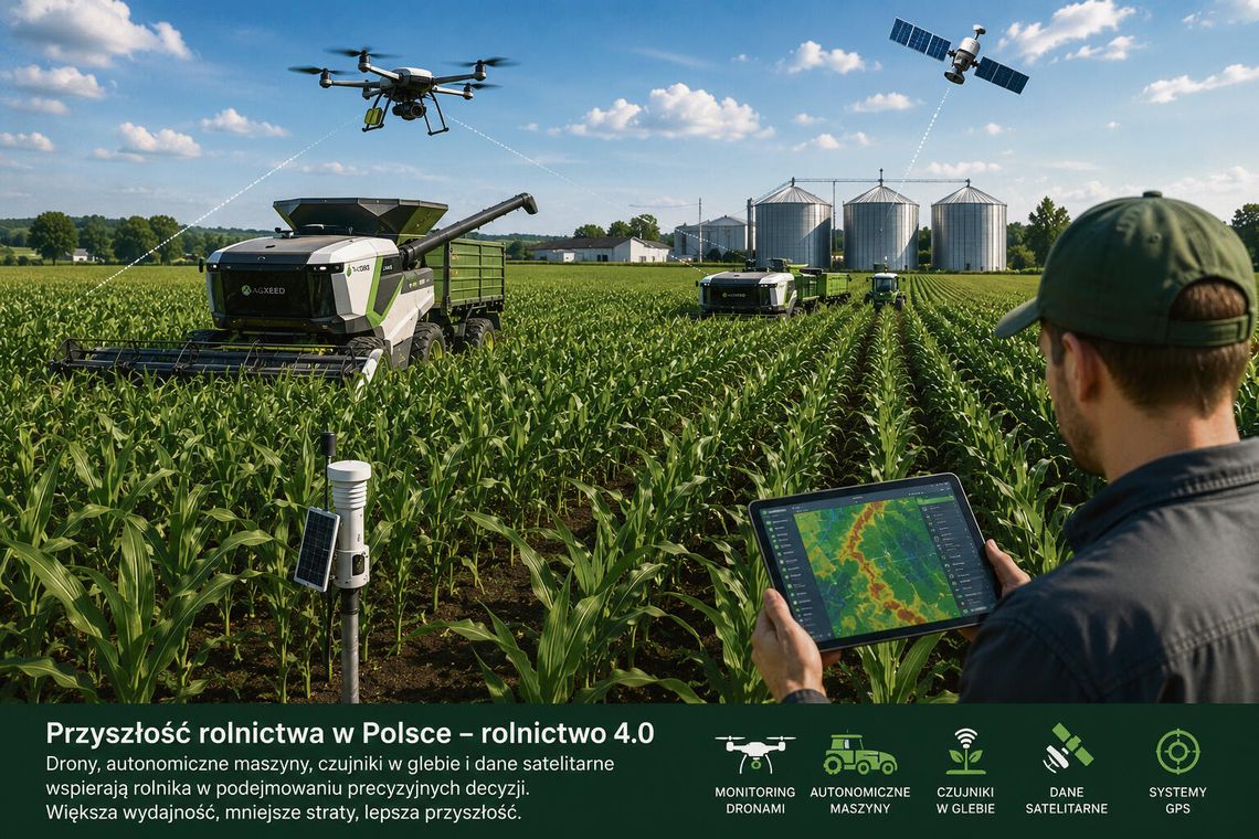 Rolnictwo 4.0. - Czy nowoczesne technologie stają się koniecznością? Nowoczesne czujniki i drony monitorujące stan gleby i upraw w ramach rolnictwa precyzyjnego