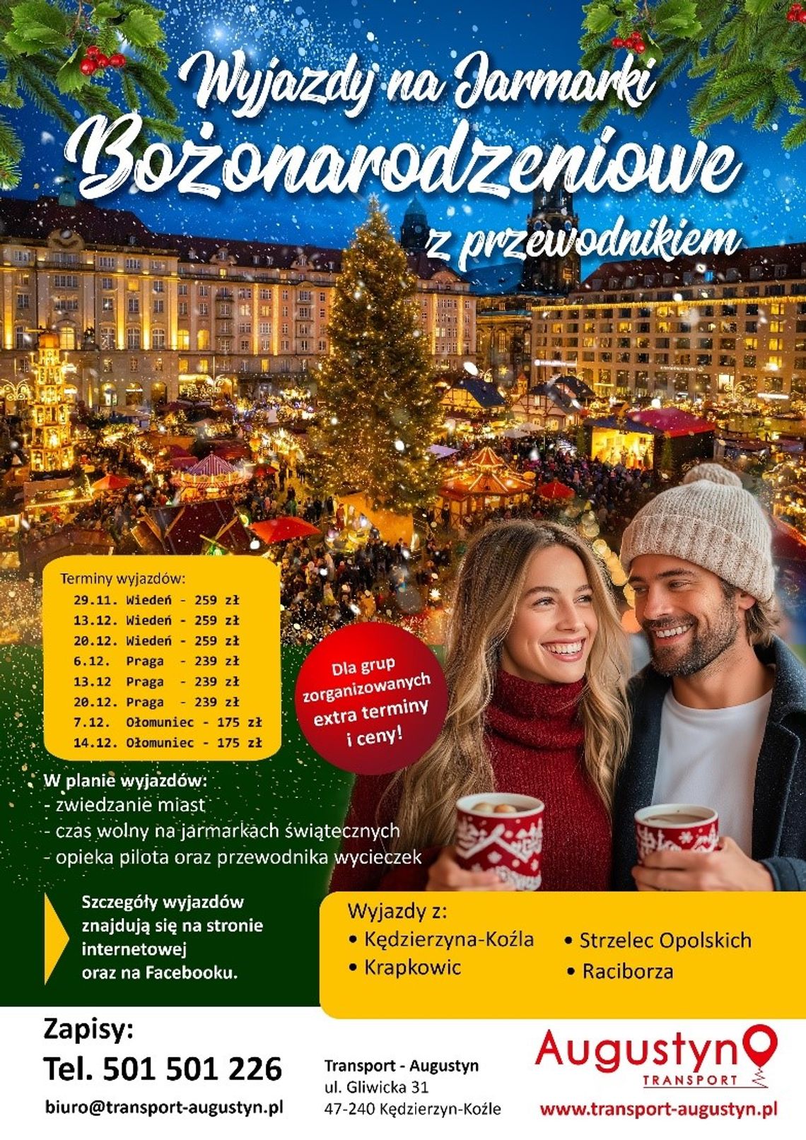 Rozdajemy zaproszenie na wyjazd na jarmark bożonarodzeniowy do Pragi, Wiednia lub Ołomuńca! Weź udział w zabawie Rozdajemy zaproszenie na wyjazd na jarmark bożonarodzeniowy do Pragi, Wiednia lub Ołomuńca! Weź udział w zabawie